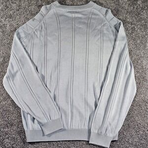 Vintage Pronto Uomo Sweater Mens XL shine Gray Ribbed Cable Knit 90s  Crew Neck